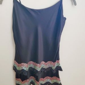 Black Elegant 100% Silk Top / Size: M